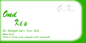 ond kis business card